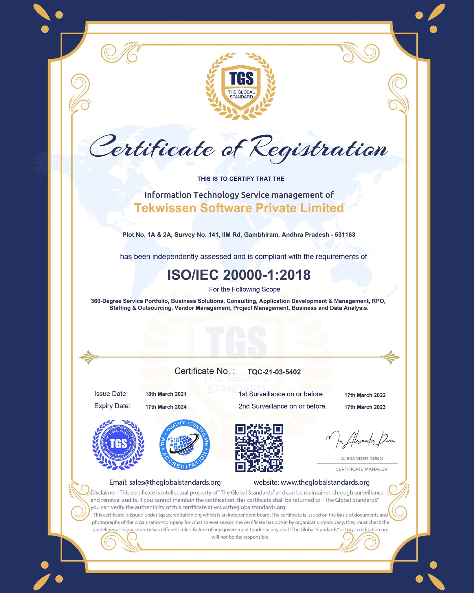 Certificate of Registration ISO/IEC 20000-1:2018_2021